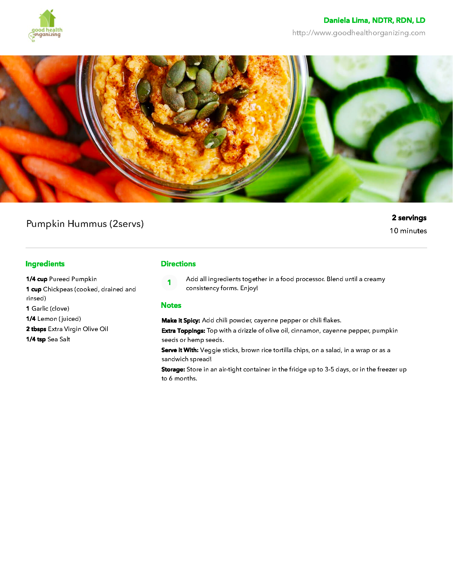 A recipe for hummus with carrots , cucumbers , celery and pumpkin seeds.