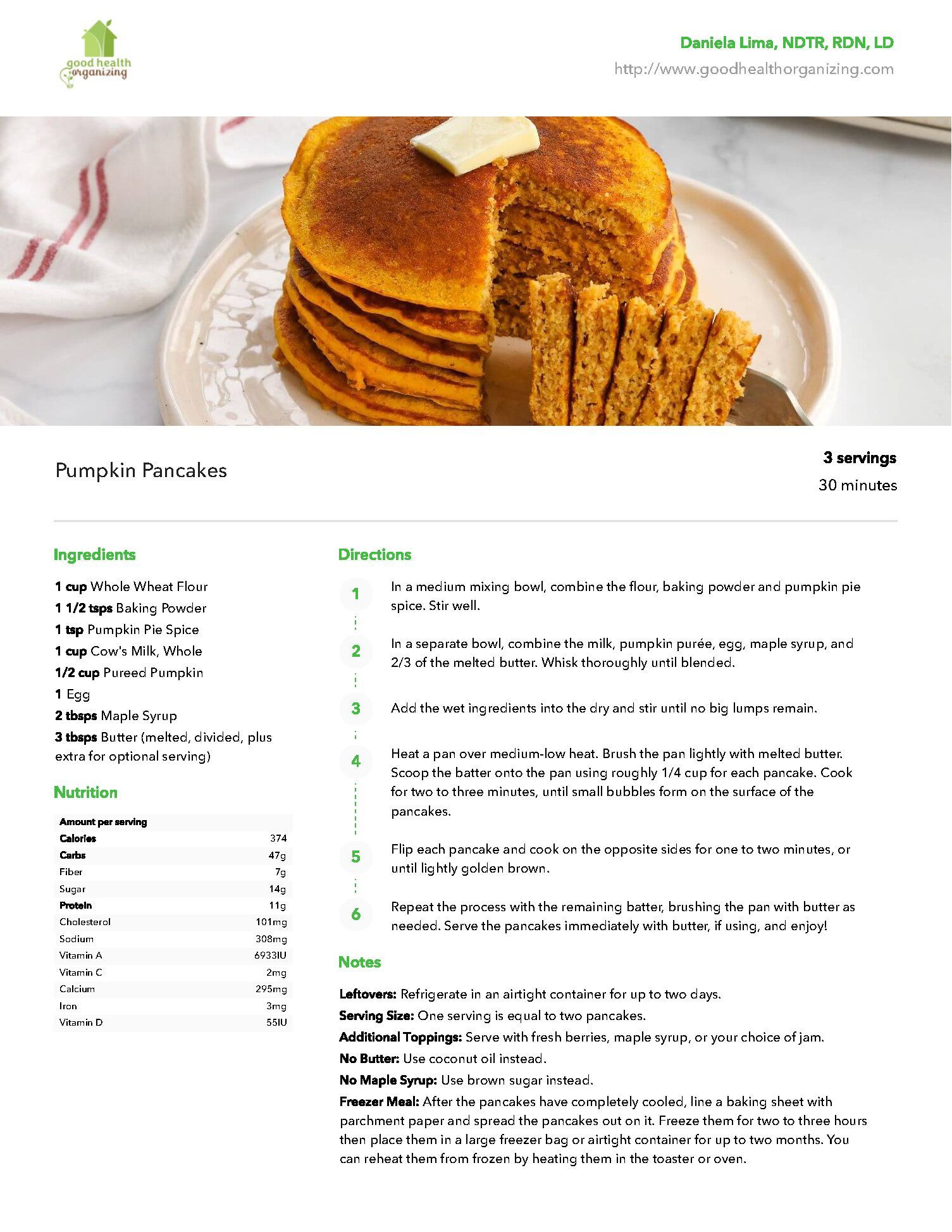 A stack of pancakes on a plate with butter on top.
