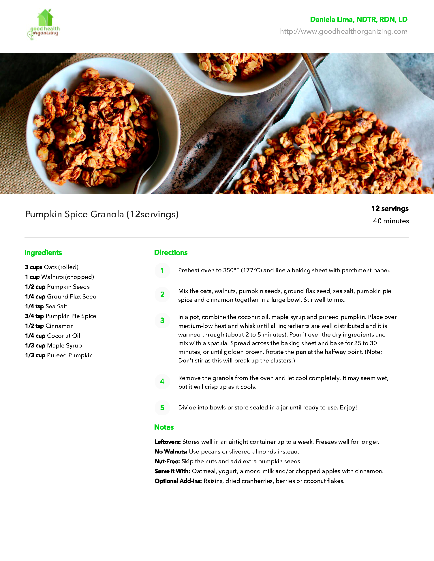 Two bowls of food are sitting on a table next to a recipe.