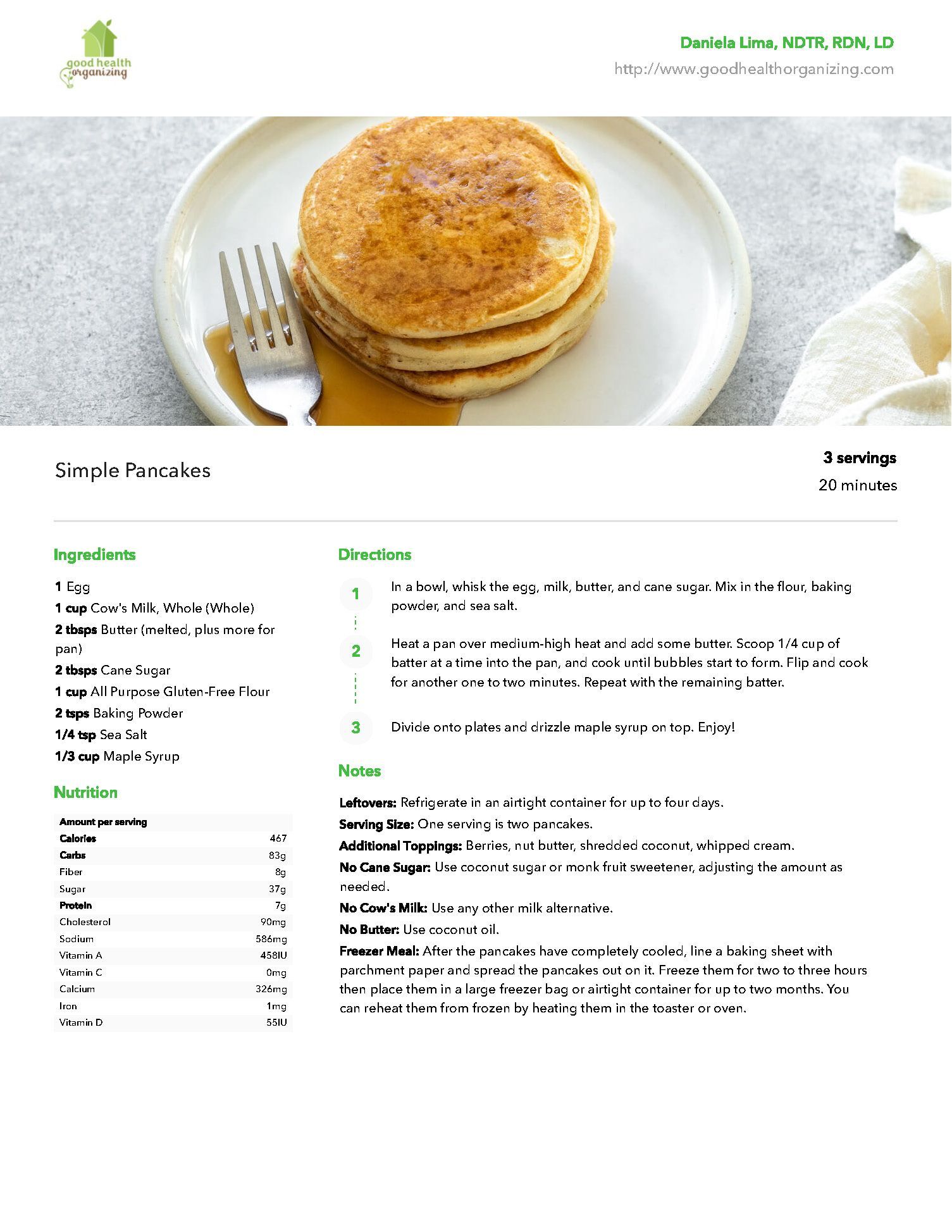 A stack of pancakes on a plate with syrup and a fork.
