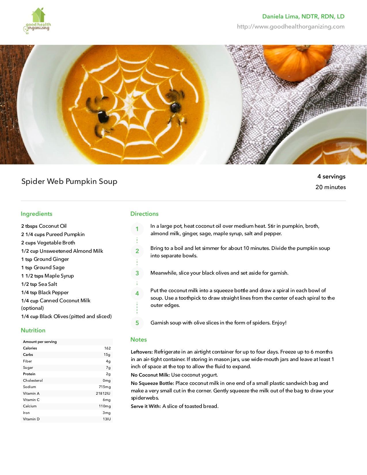 Spider Web Pumpkin Soup