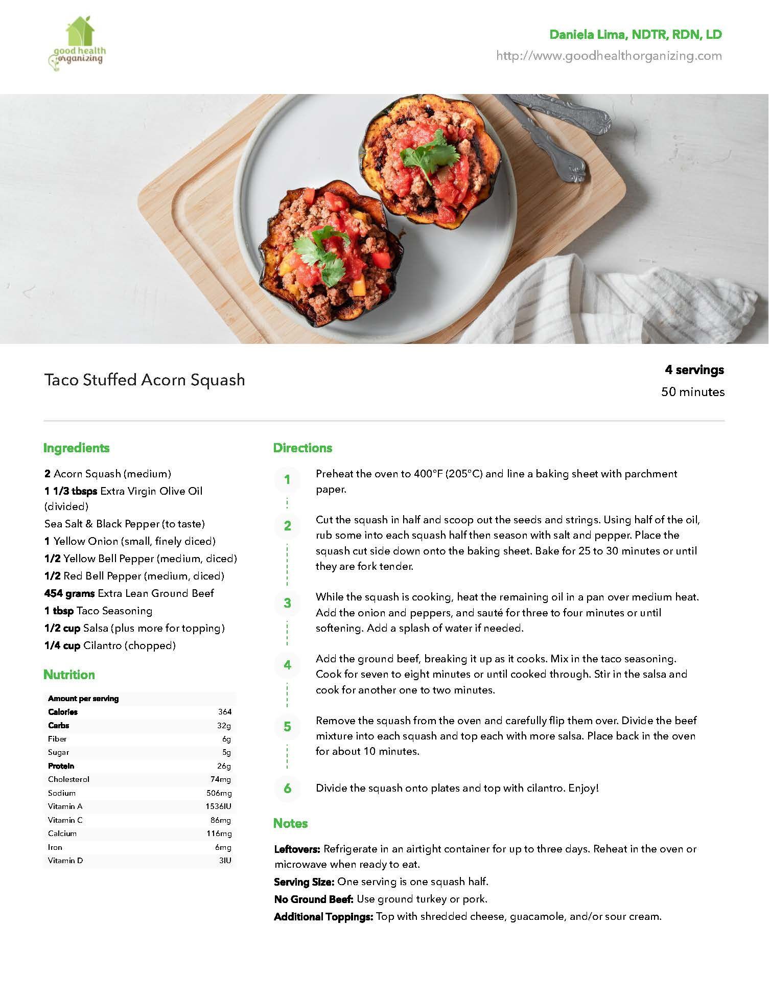 A bowl of food with a fork in it on a table with recipe