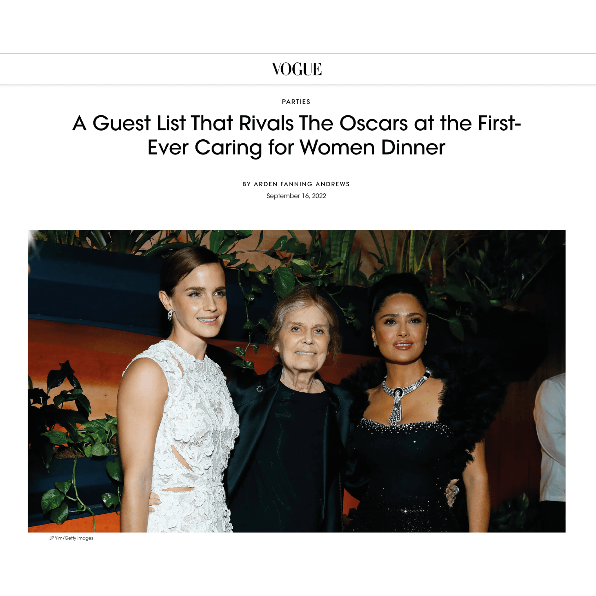 A guest list that rivals the oscars at the first ever caring for women dinner