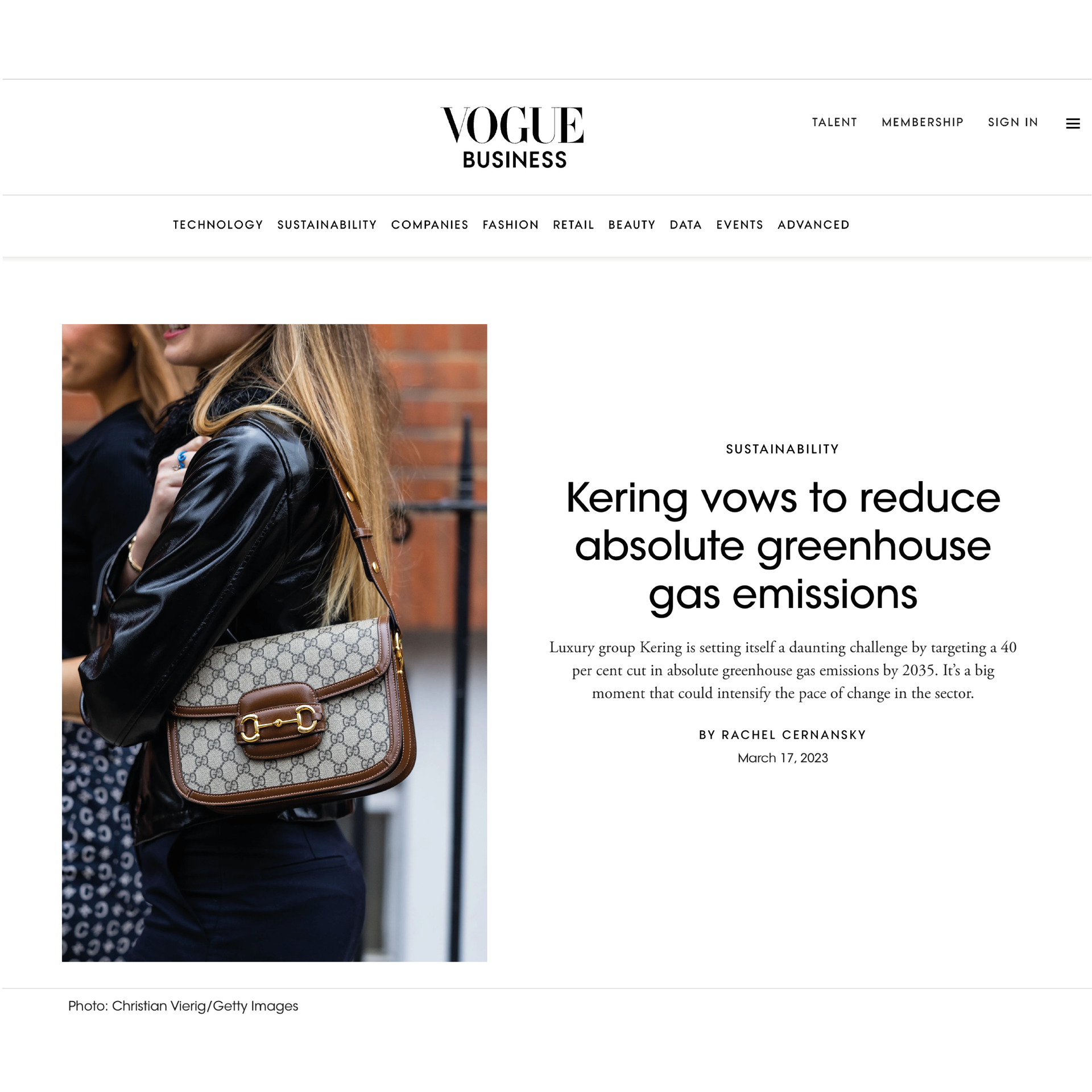 Vogue Kering Sustainability