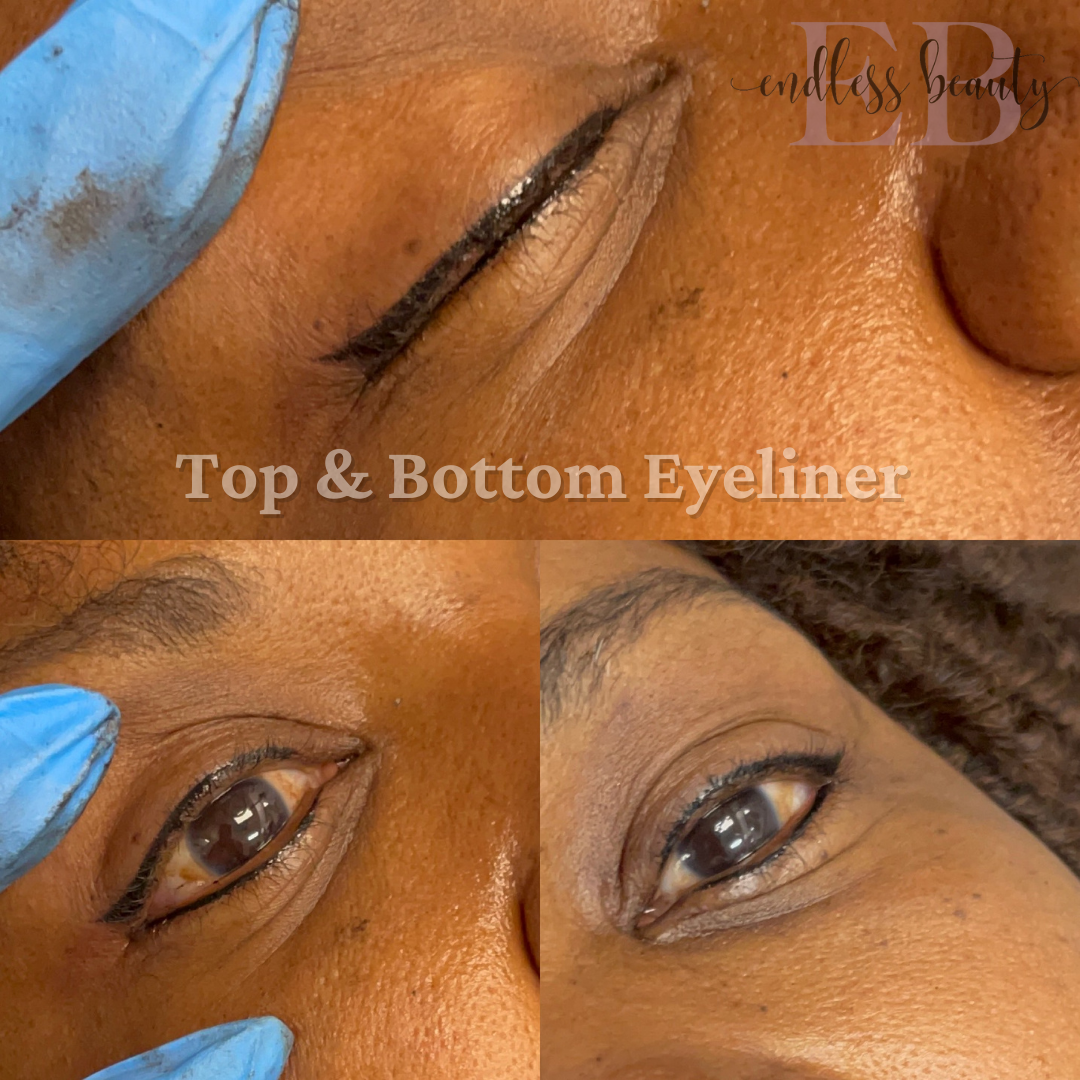 top and bottom eyeliner result