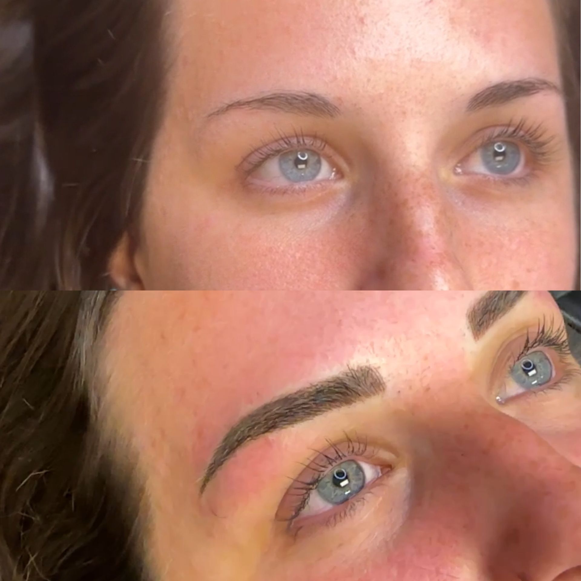 before vs after of eyebrow process