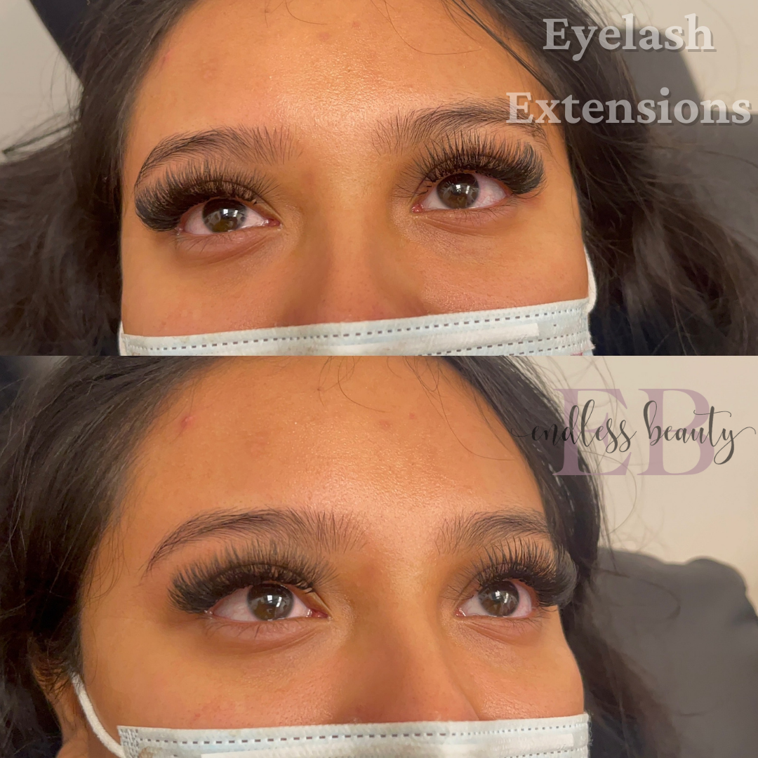 before vs after of eyelash extensions
