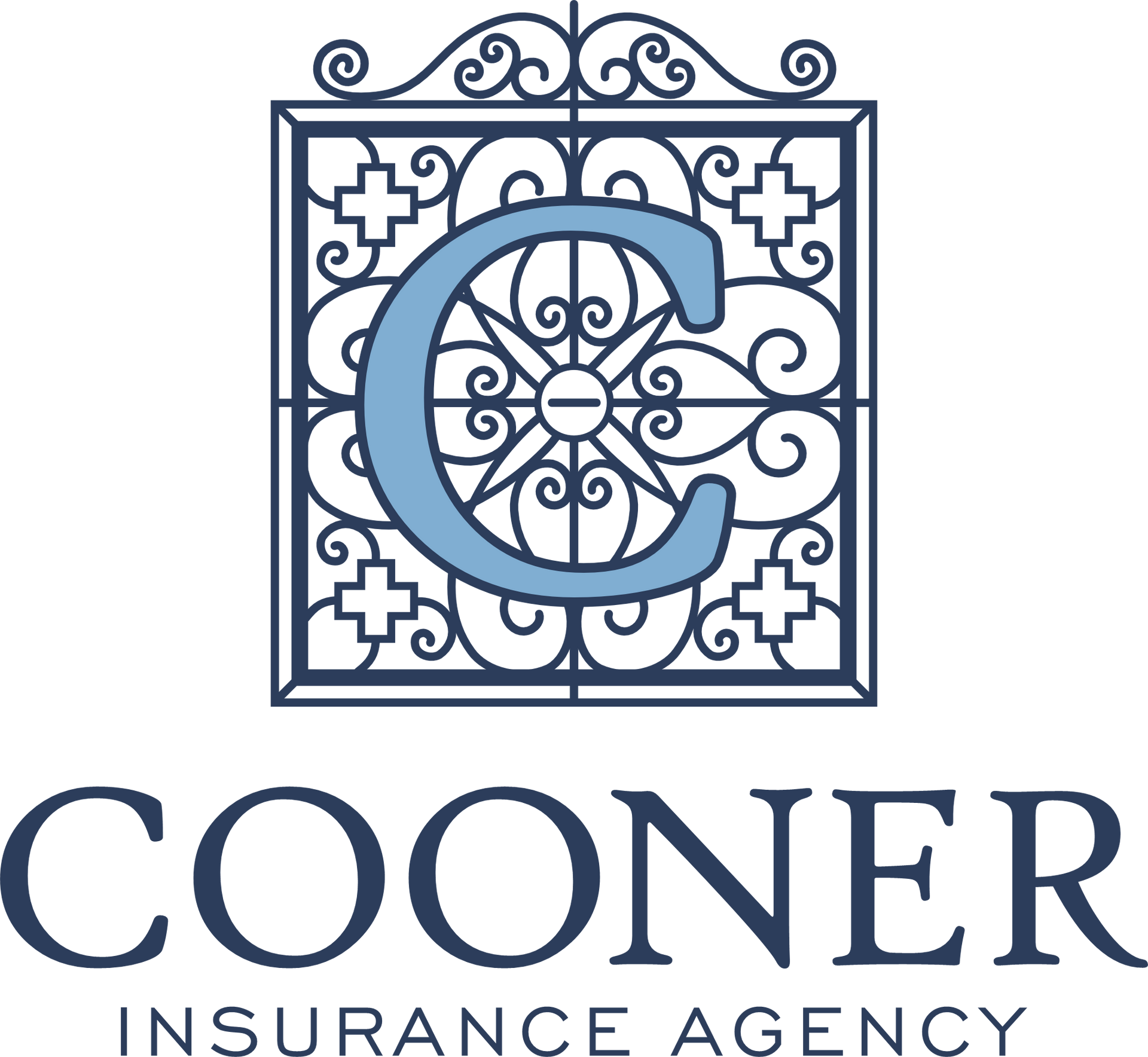 Blue ornate C logo above the words “COONER Insurance Agency”