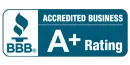 BBB Accredited Business | Libardi Island Landscaping Corp. A blue sign that says accredited business a + rating