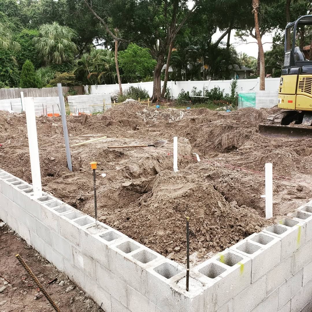 Concrete Block Foundation Excavation