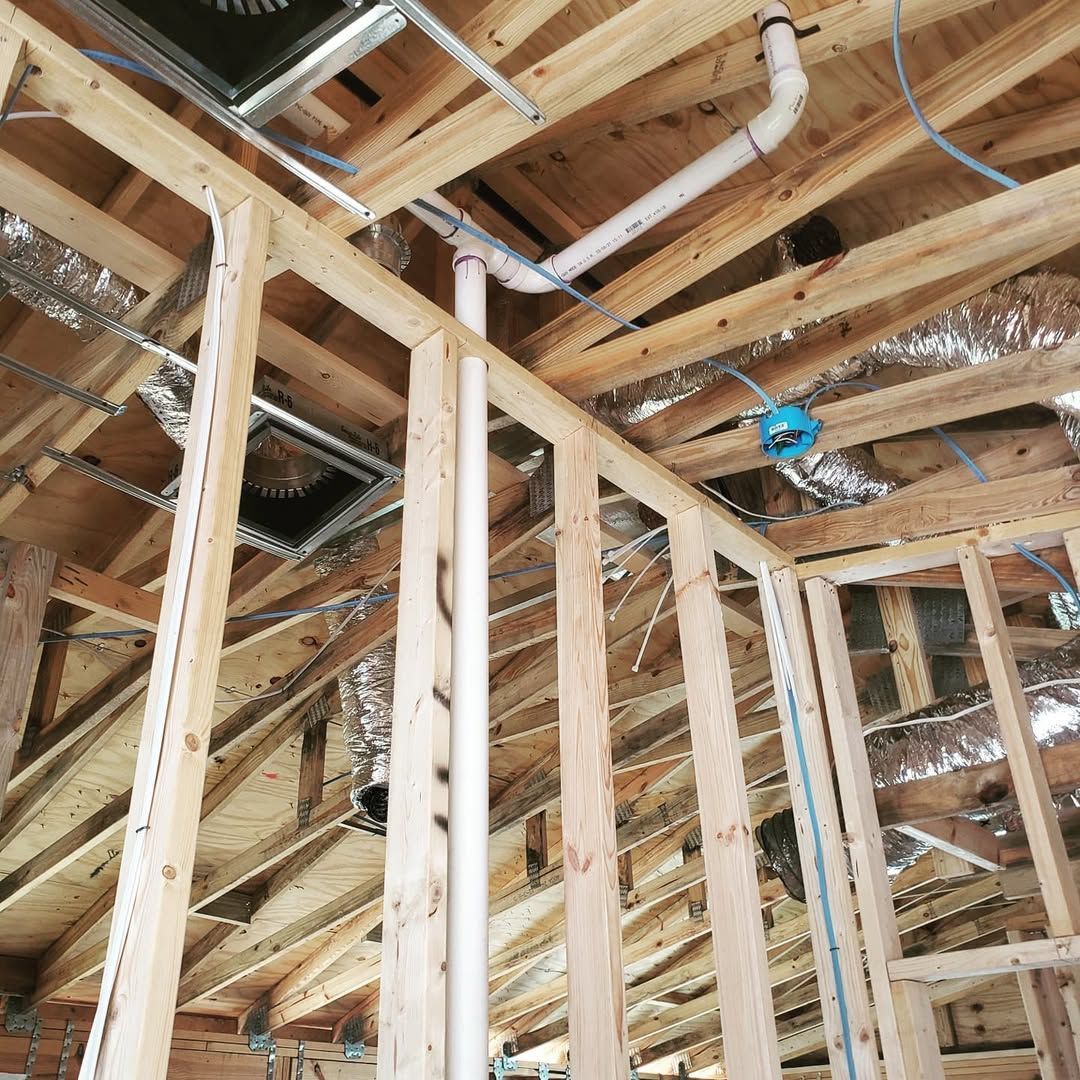 Wooden Framework Plumbing Electrical