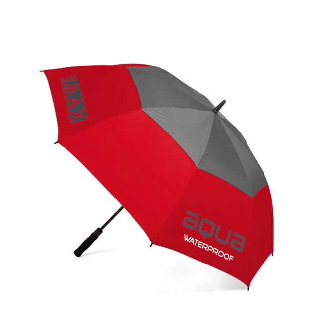BigMax Red and gray waterproof umbrella with black handle
