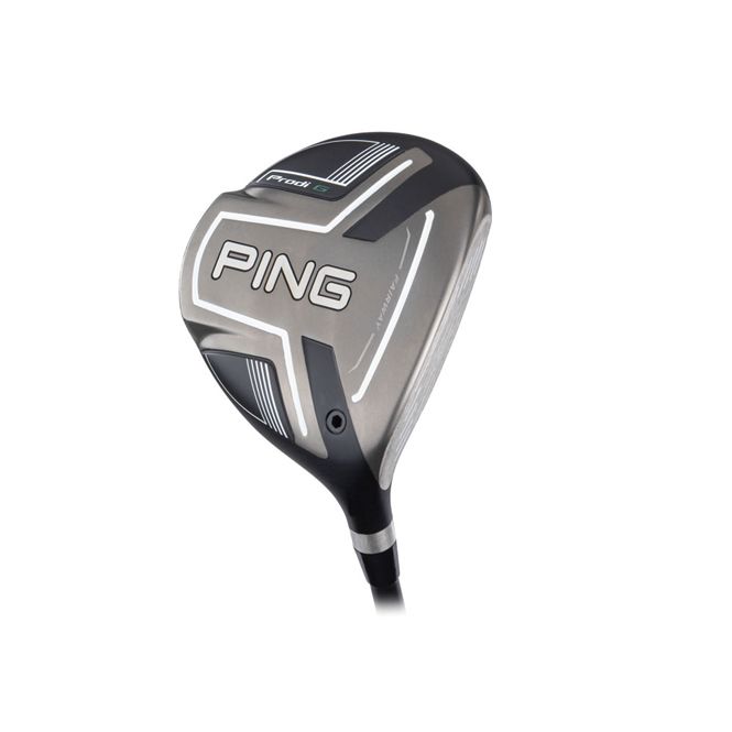 PING golf club with a black and silver head, angled upwards.