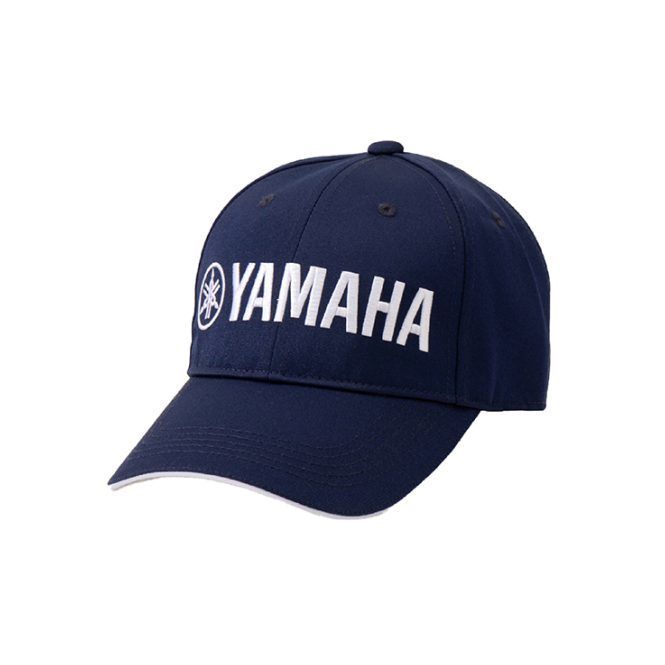 A blue yamaha baseball cap on a white background