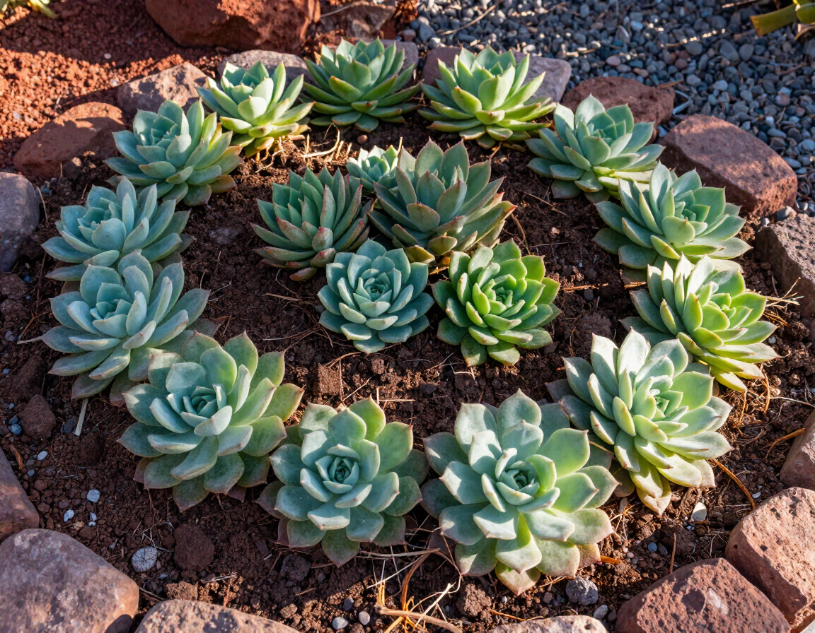 Lush planted bed with rich soil