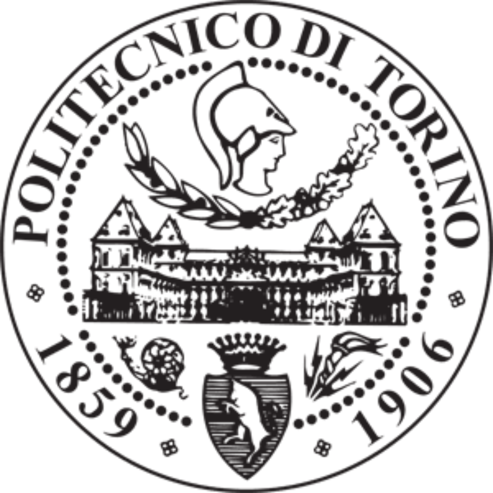 Sigillo del Politecnico di Torino, emblema universitario con architettura, simboli e testo.