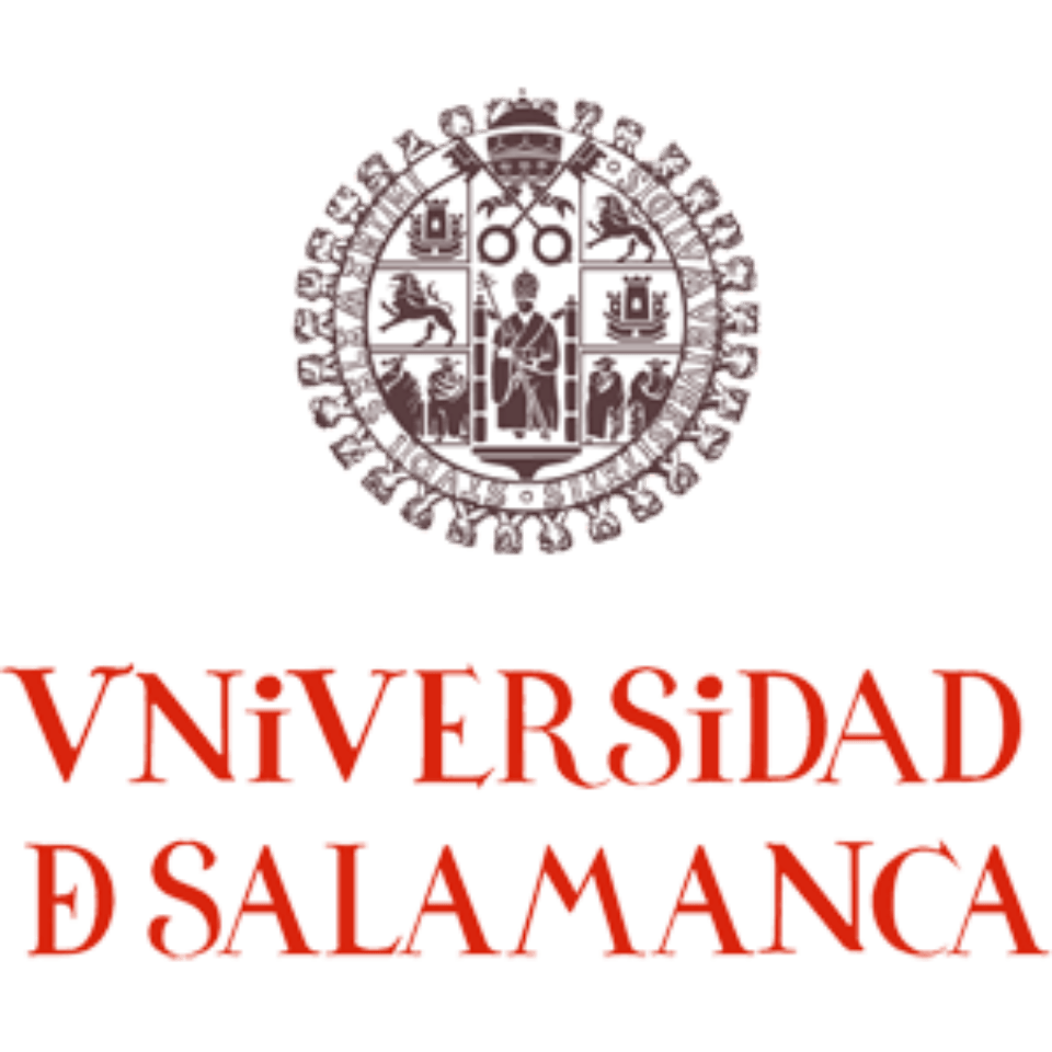 Logo dell'Università di Salamanca con stemma in alto e nome dell'università in basso, in rosso.