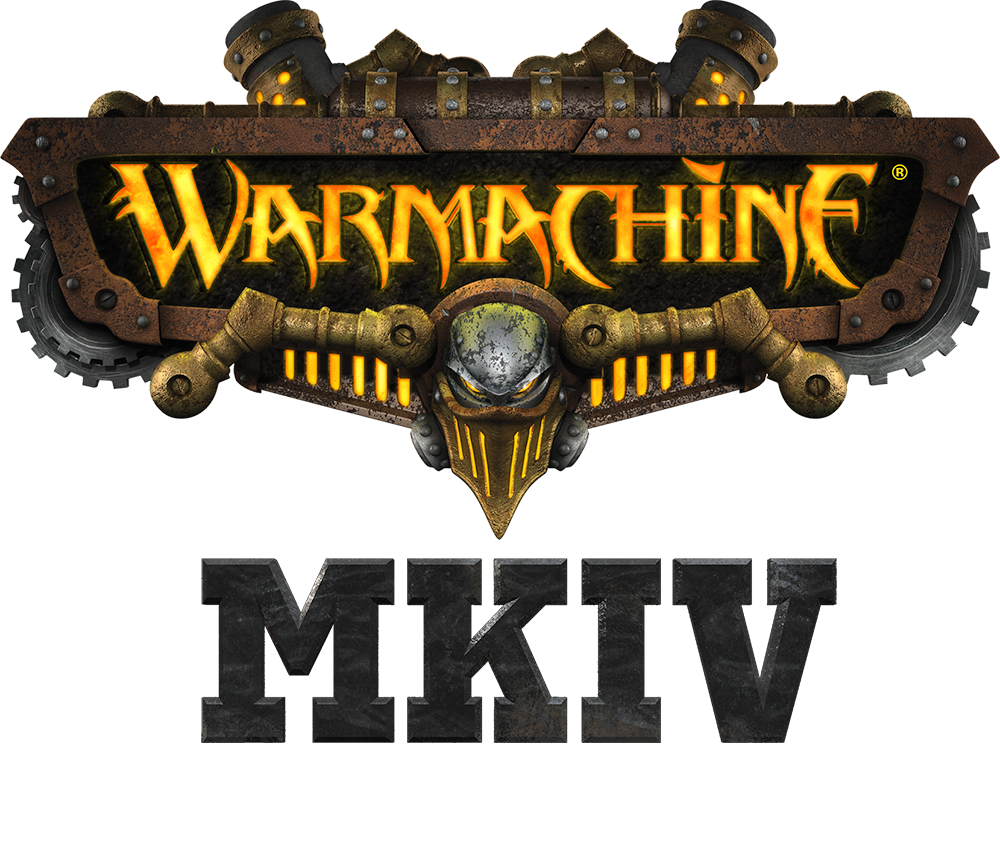 A logo for a video game called warmachine mkiv
