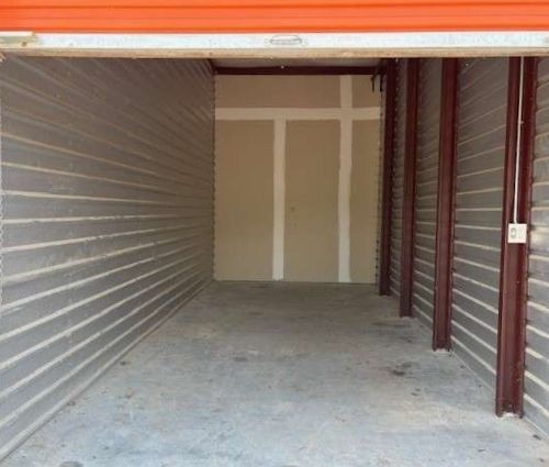 Clean drive-up storage unit interior