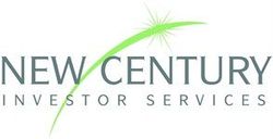 A logo for new century investor services with a green star