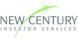 A logo for new century investor services with a green star