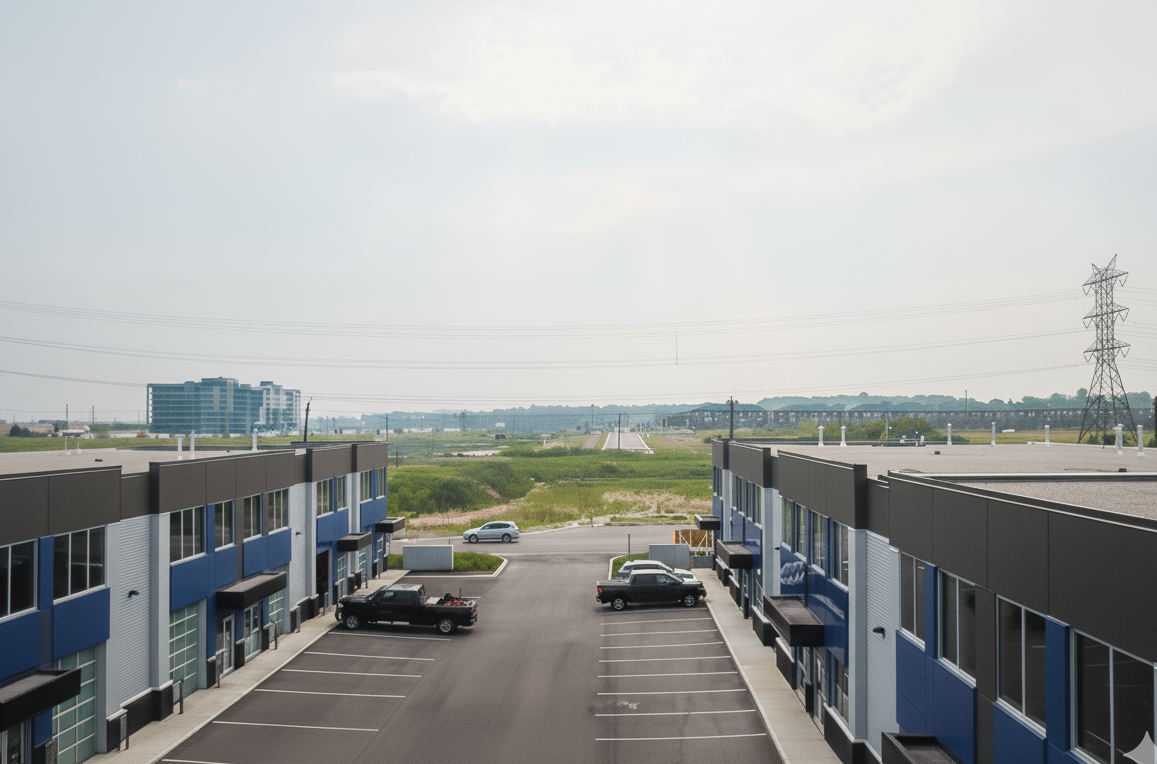 an above ground view looking at pritchard rd from the heritage green parking lot