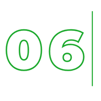 Green outlined “06” with a vertical green line on a white background