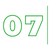 Green outlined numbers “07” on a white background with a thin green vertical line on the right.