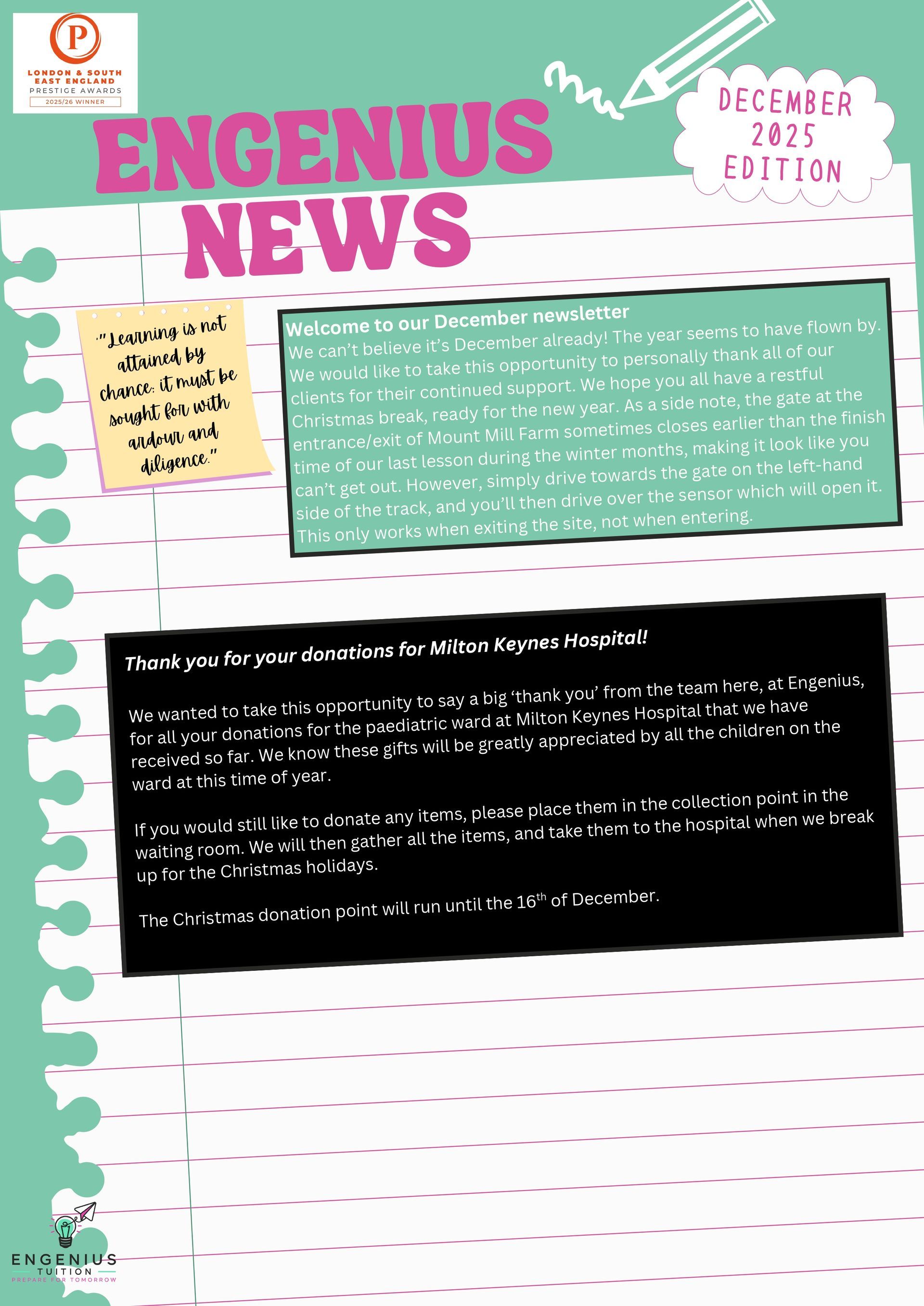 Newsletter titled 