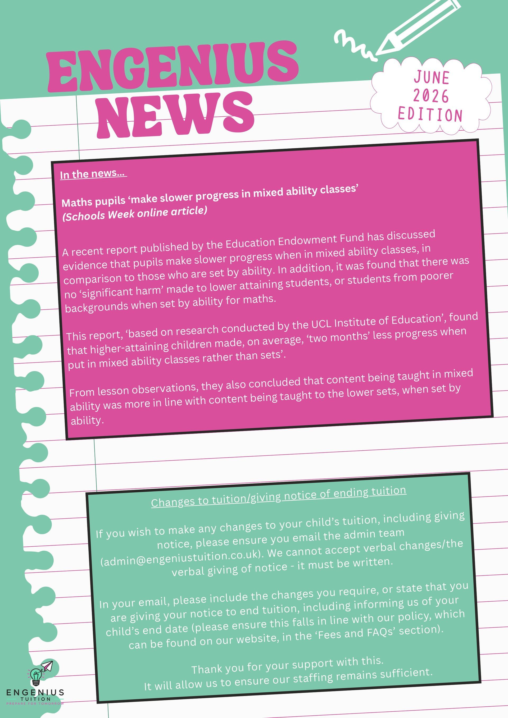 Newsletter titled 