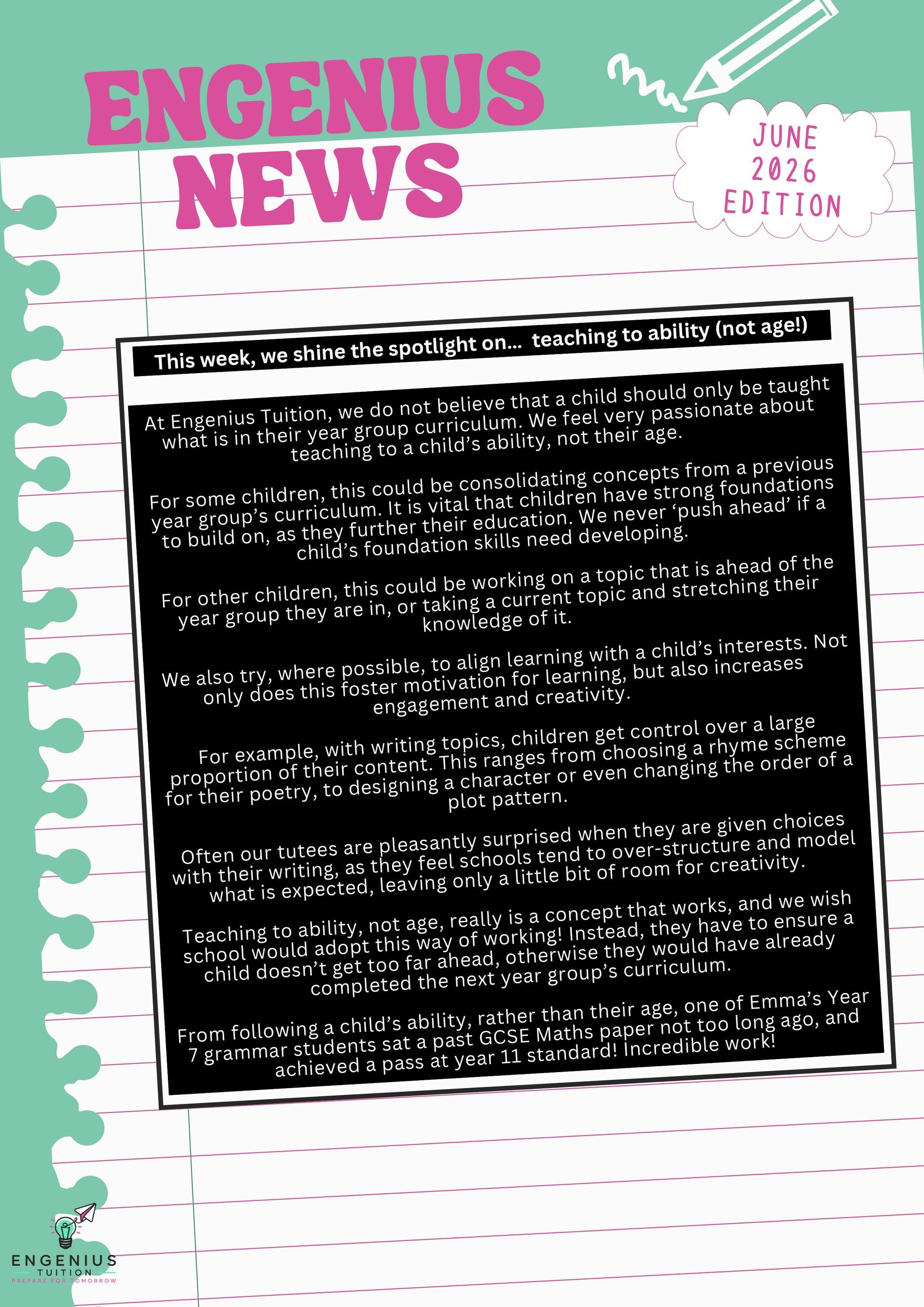 Newsletter titled 