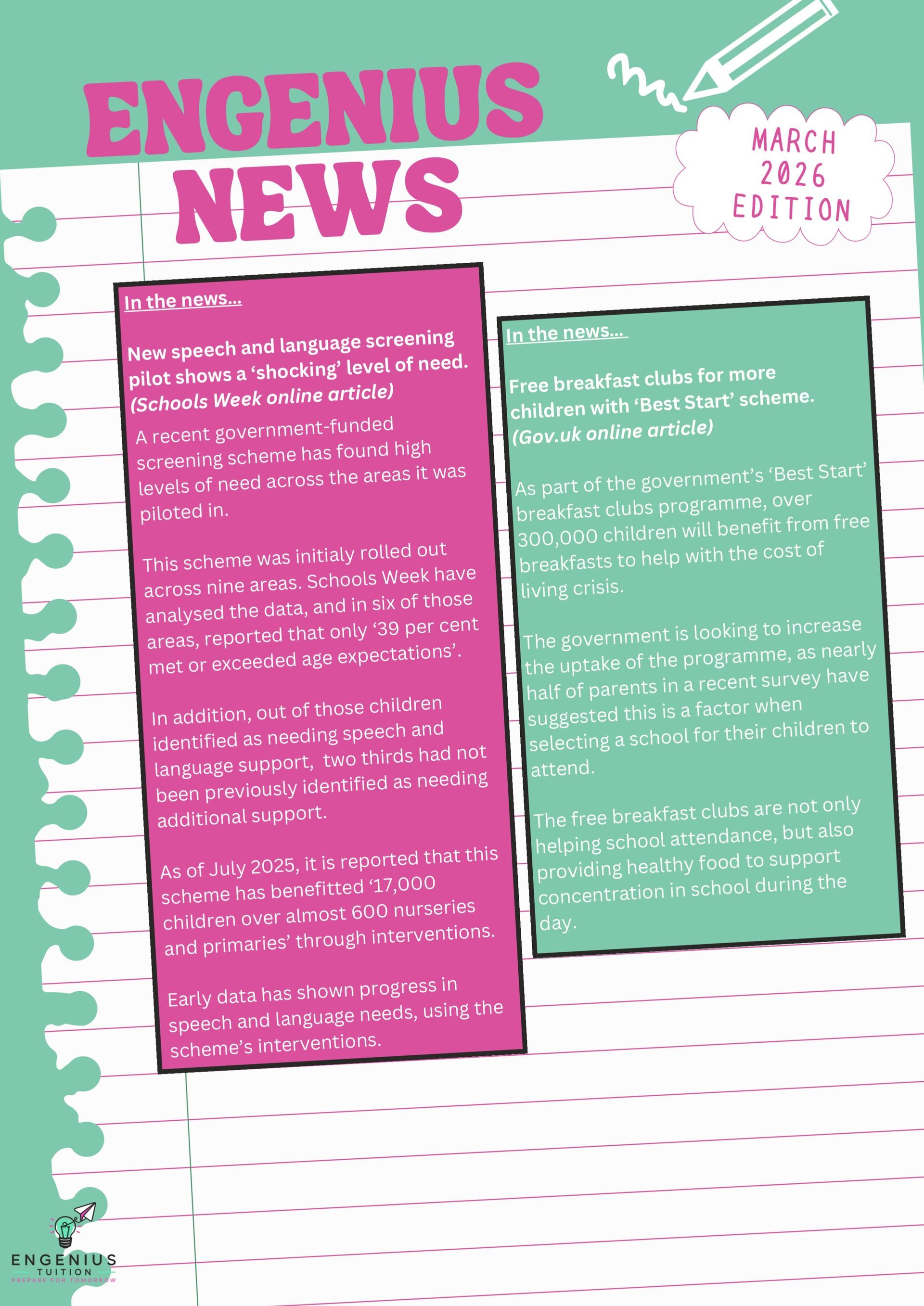 Newsletter titled 