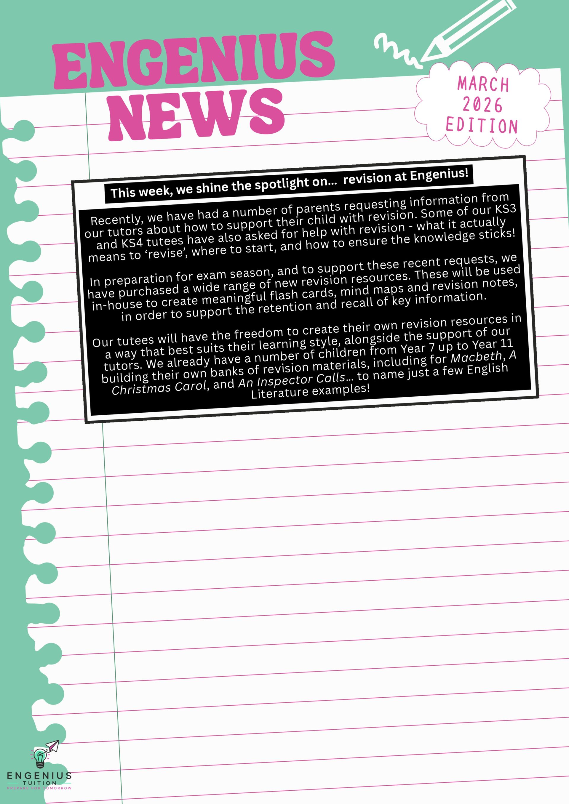 Newsletter titled 