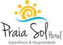 Praia Sol Hotel logo with yellow sun, blue wave, and “Experiência & Hospitalidade” text