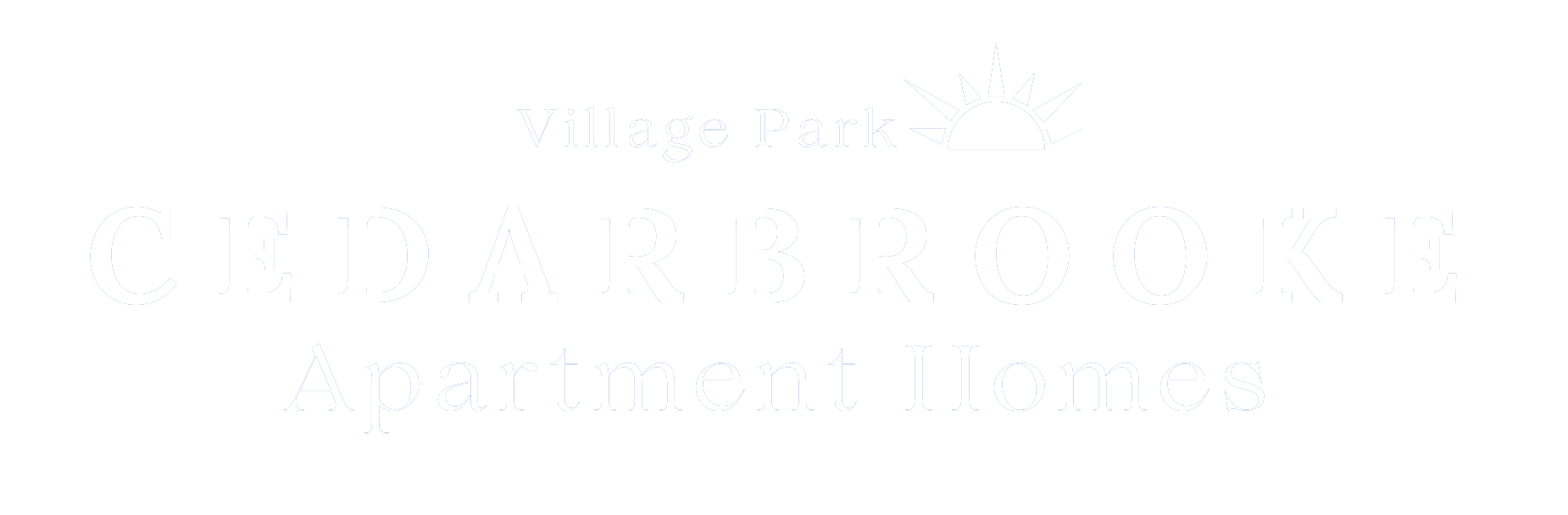 Cedarbrooke Apartment Homes Logo - White