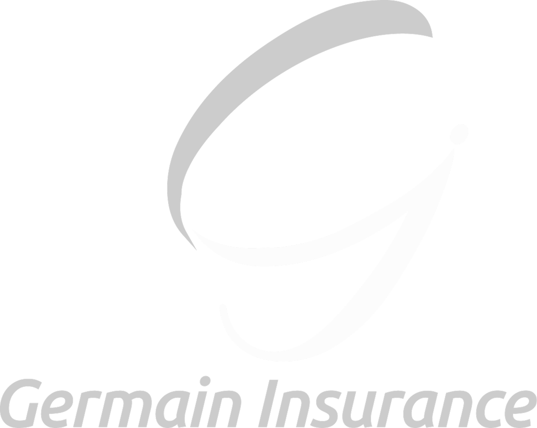 Germain Family Insurance Germain Insurance logo in gray and white