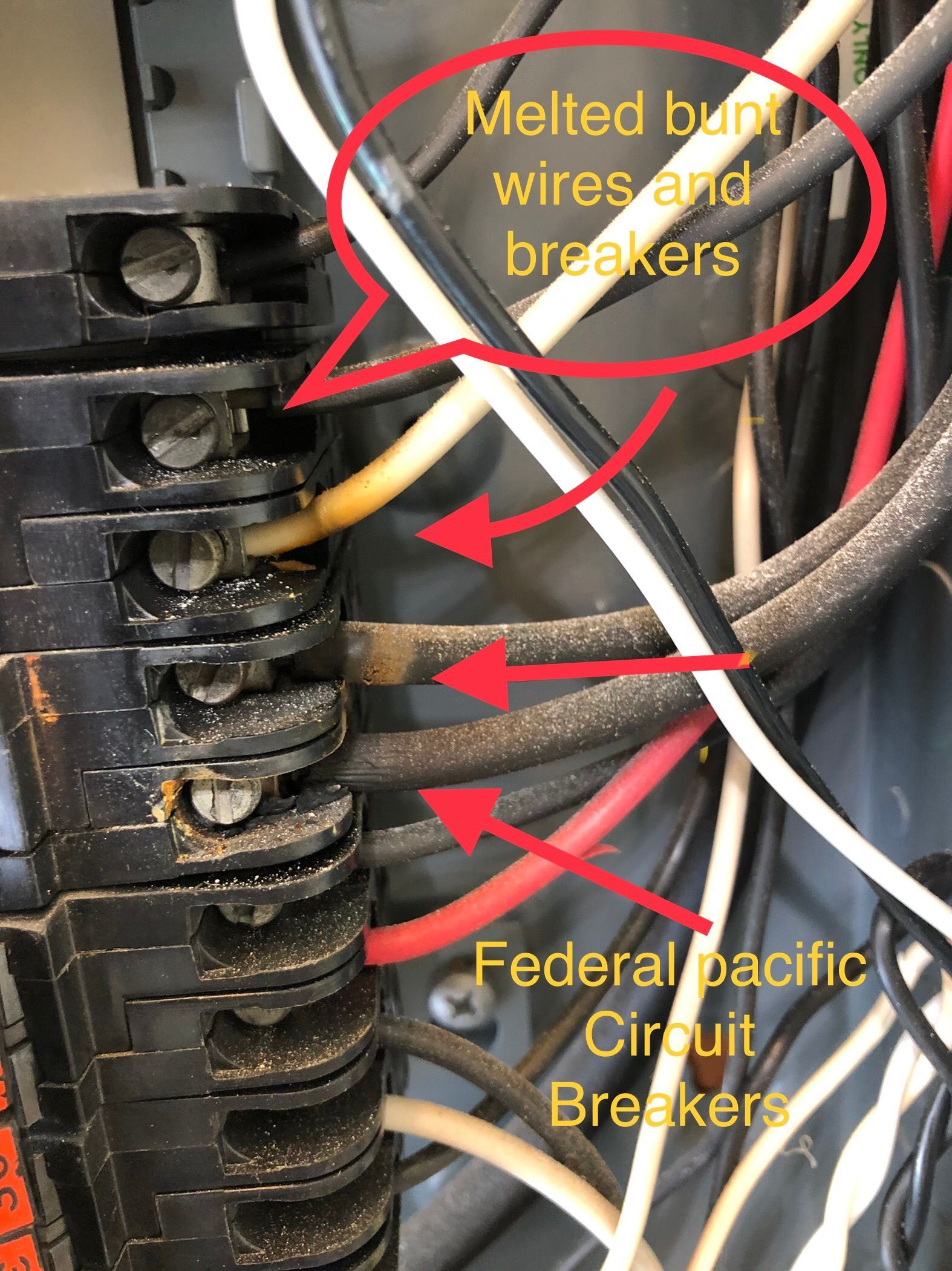 A close up of a bunch of wires and breakers