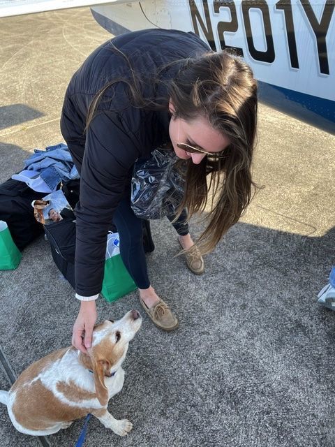 Pup with rescuer