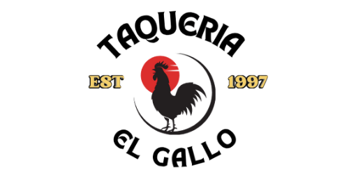 A logo for el gallo taqueria with a rooster on it