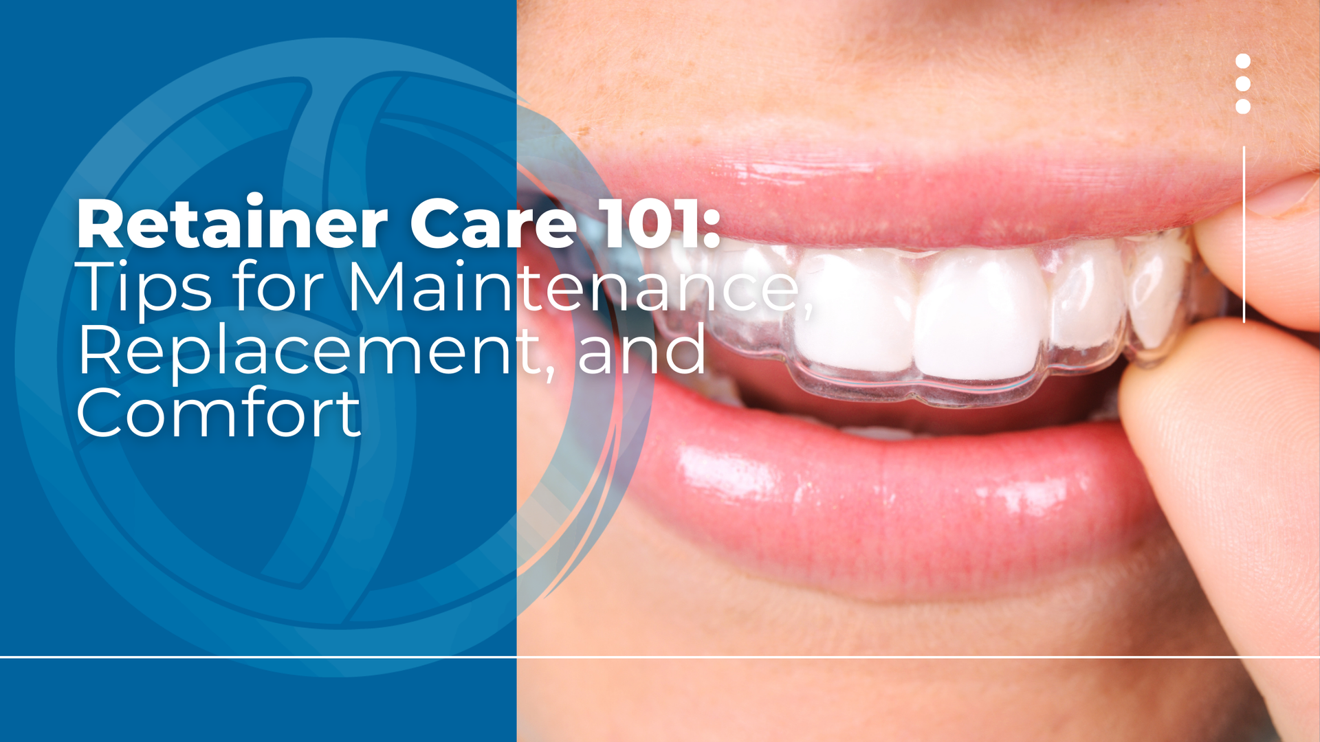A woman is putting a retainer on her teeth.