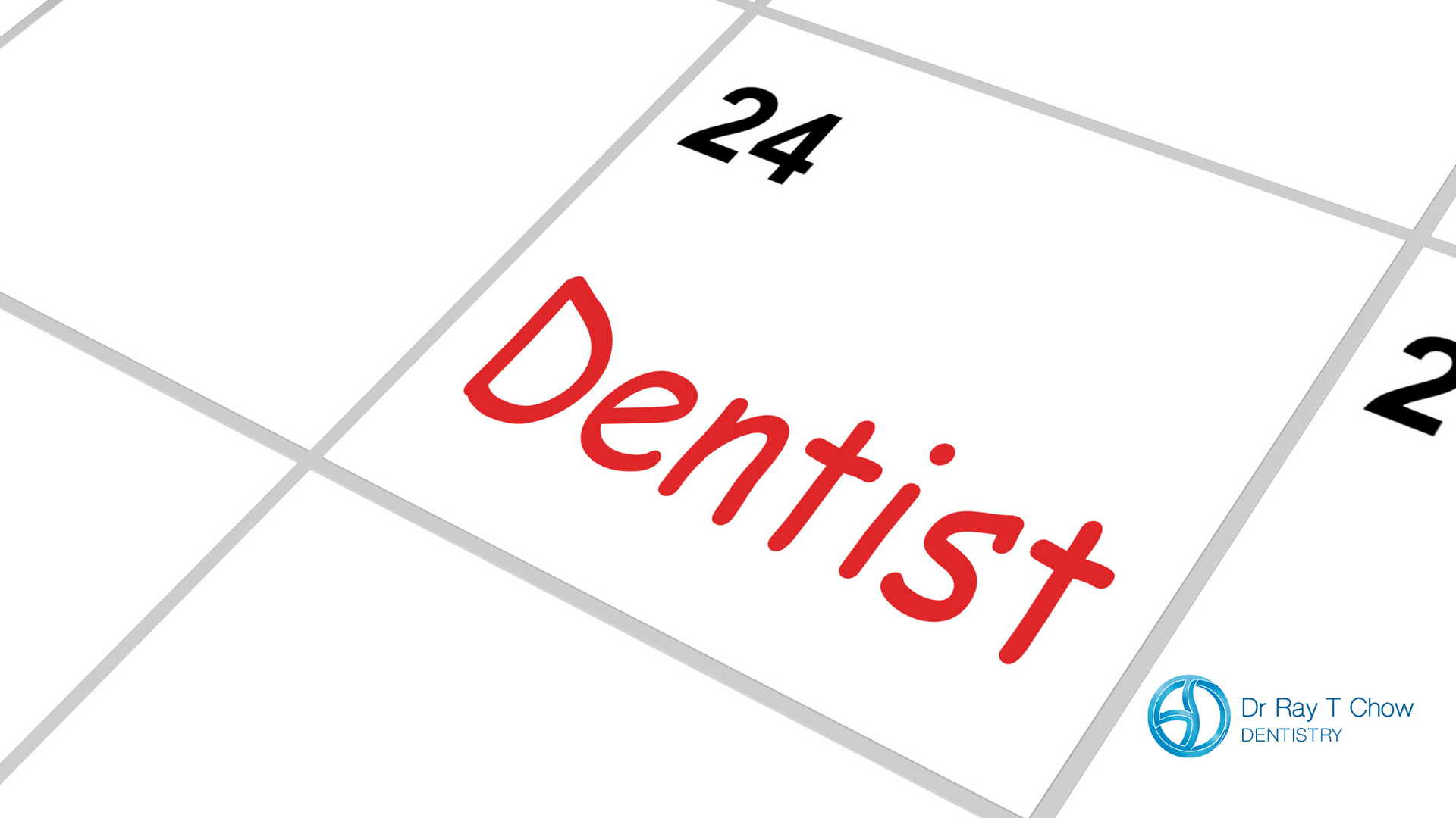 A calendar with the word dentist written on it