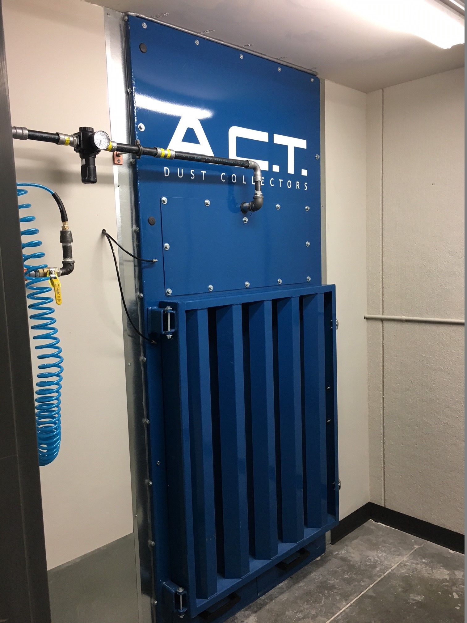 Blue industrial air filter, 