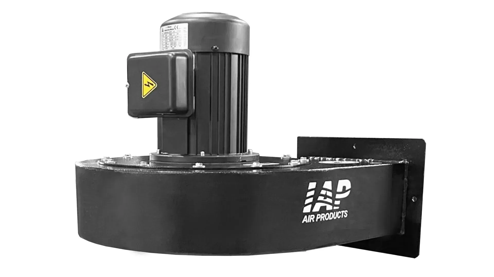 Black industrial blower with motor and 