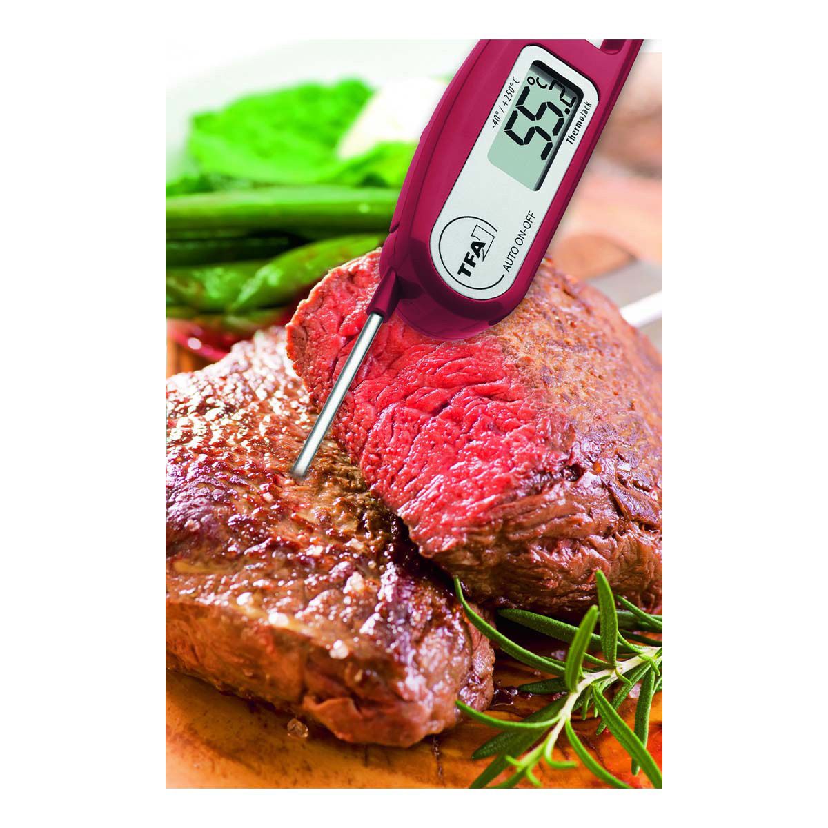 TJ55 Pocket folding thermometer The TJ55 Folding pocket thermometer ideal for testing the temperature of meat or food in kitchens