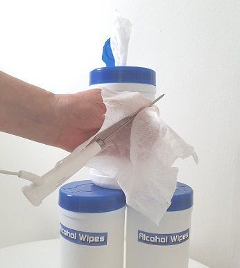 alcohol cleaning wipes in sachets or tubs for sanitising instruments alcohol wipes for cleaning thermometers and probes