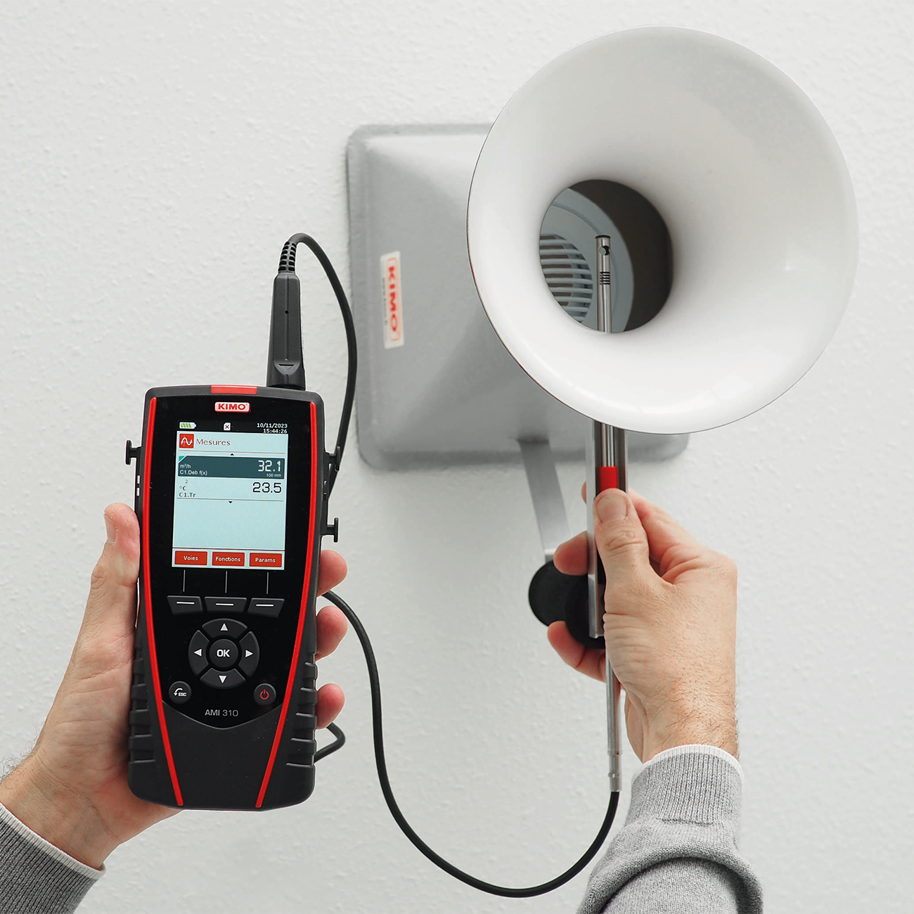 Cone for hotwire thermo anemometer Anemometer with Cone