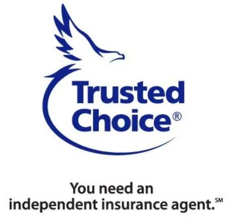 Blue logo of an eagle with the words