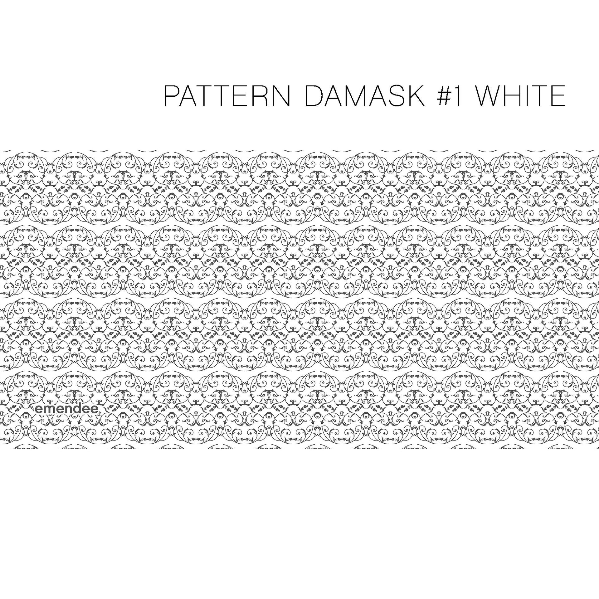 Pattern Damask #1 White — Queensland, AUS — Emendee