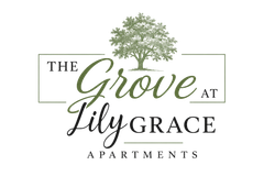 The Grove at Lily Grace Apartments logo with a green tree and elegant script text