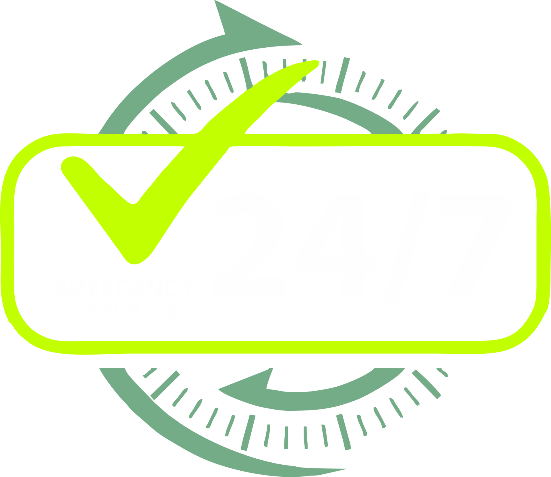 A green check mark in a green circle with arrows around it.